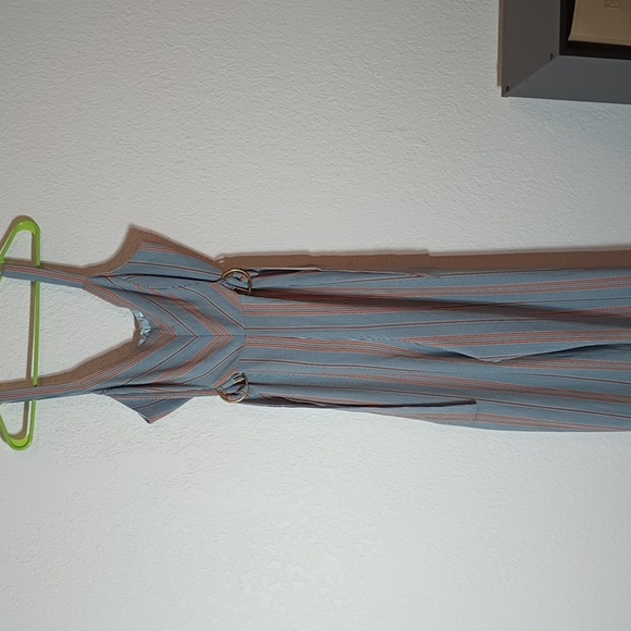 NWT June & Hudson blue & orange stripe jumper spring brunch summer casual - Picture 1 of 7